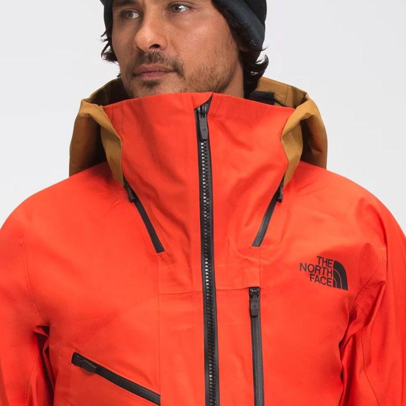 Snowboarder wearing The North Face Brigandine Futurelight Snowboarding Jacket.