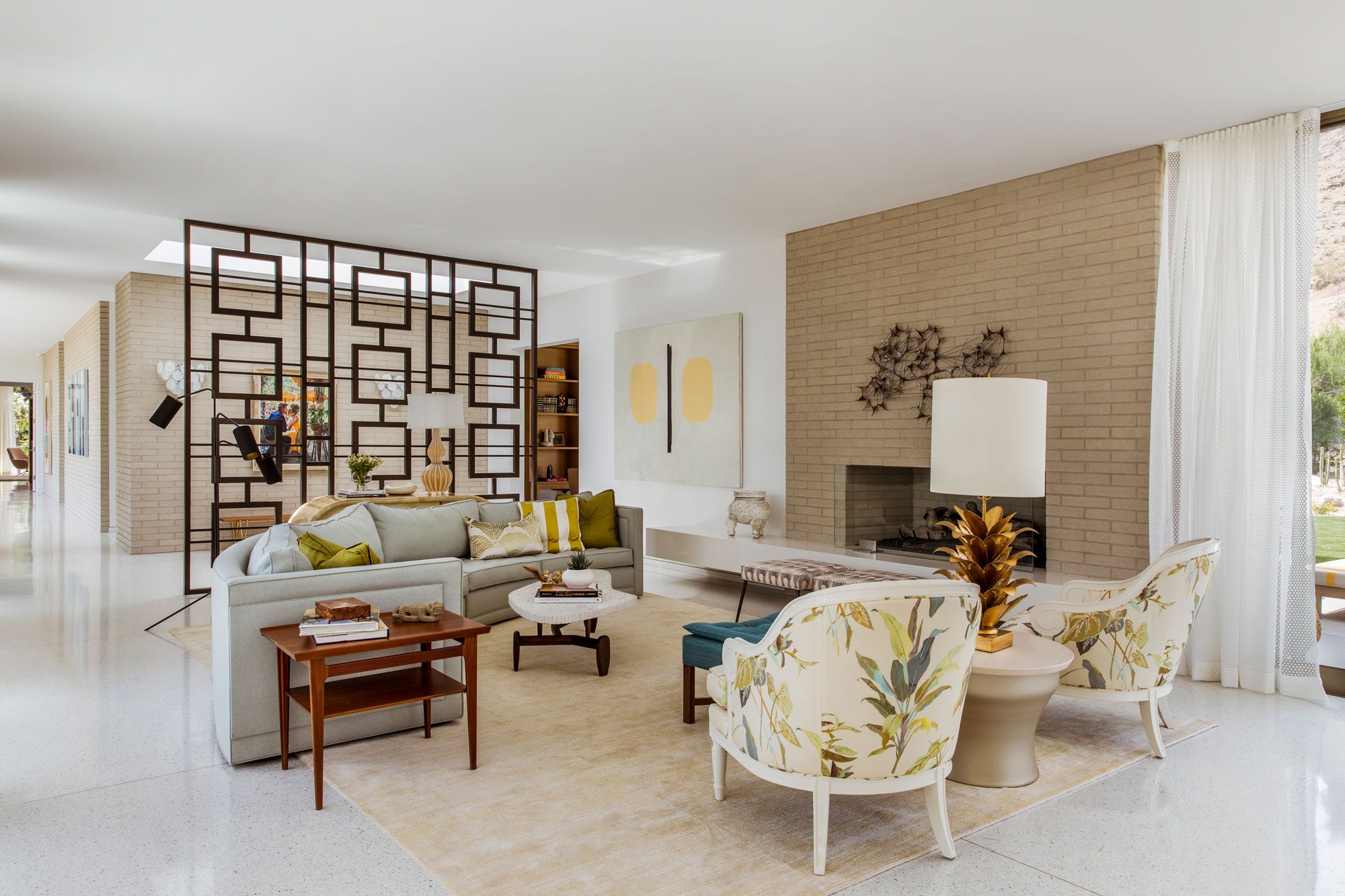 Thunderbird Heights Residence sitting room and fireplace