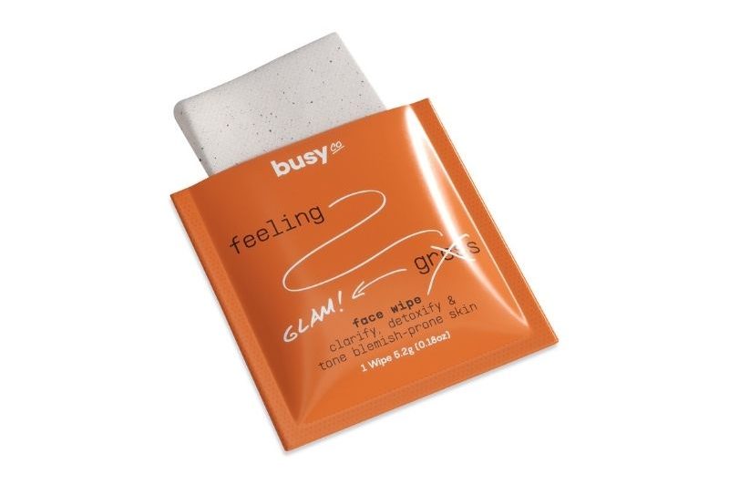 Busy Beauty Refresh wipe displayed on a white background.