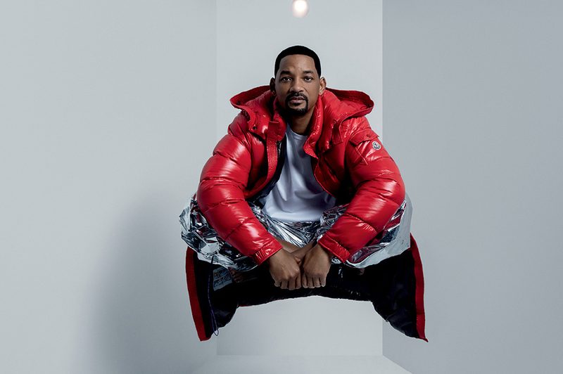 Will Smith wearing a Moncler jacket.