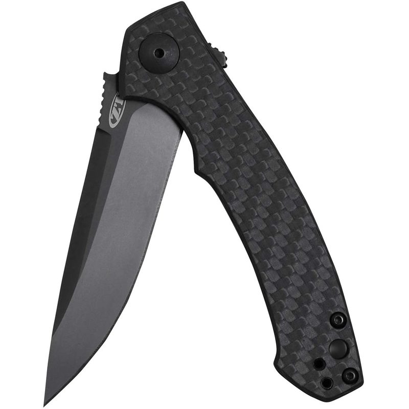 Zero Tolerance 0450CF Folding Knife in carbon fiber, isolated on a plain white background.