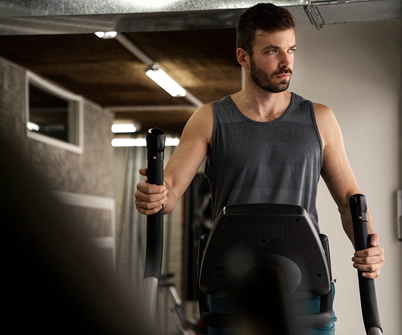 Man doing cardio workout