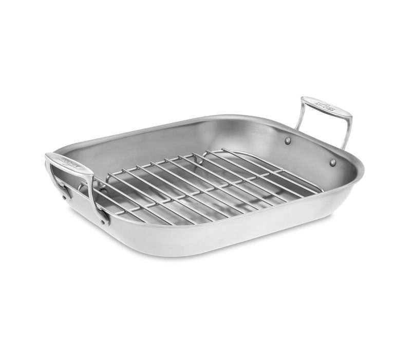 Product image of the All-Clad Stainless-Steel Flared Roasting Pan.