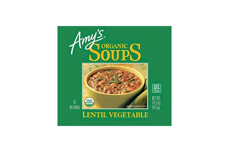 Amy's Lentil Vegetable Soup Label