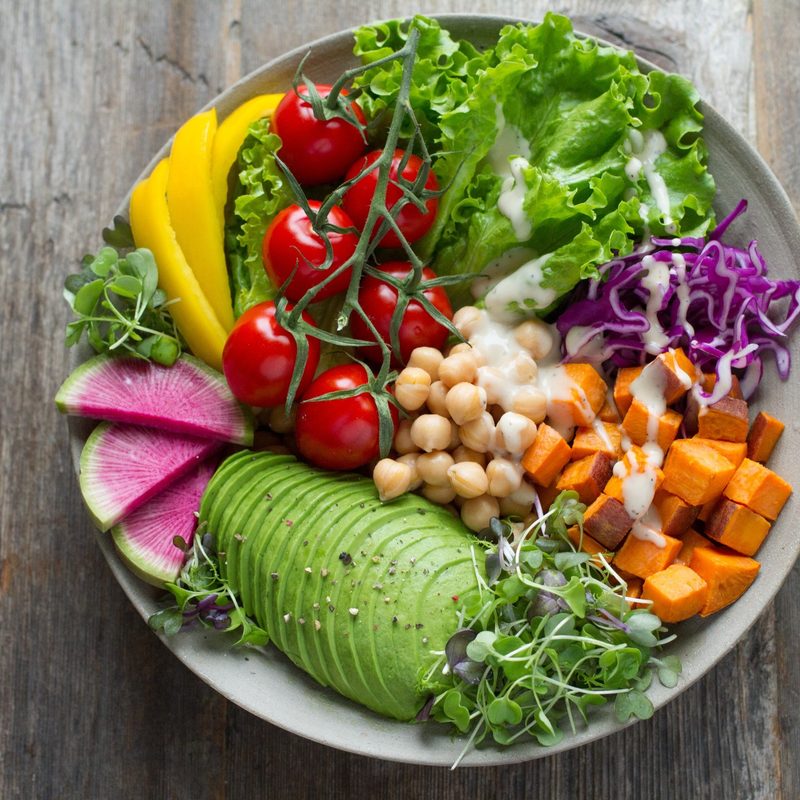 Salad on big plate