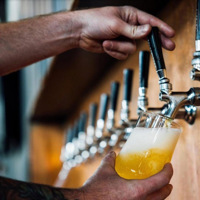 Taps at Bruz Beers in Denver, Colorado