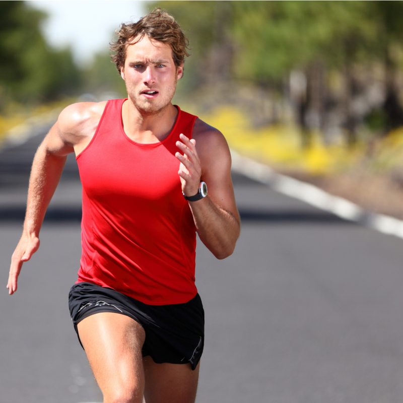 Man running down the road