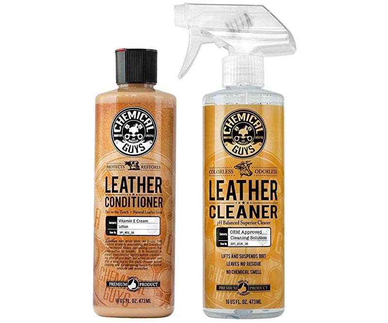 Chemical Guys Leather Cleaner Duo on a white background.