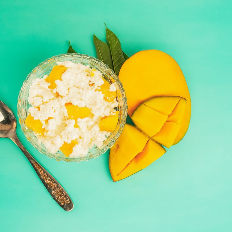 Cottage cheese with tropical fruit