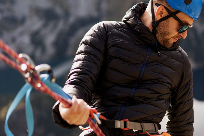 Man wearing Cumulus outdoor gear.