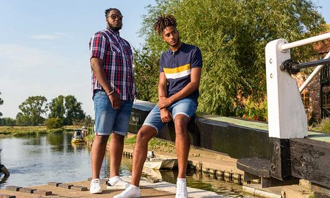 Two guys in summer outfits