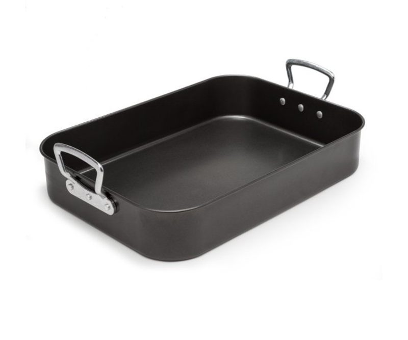 Product image of the Ecolution Carbon Steel Non-Stick Roasting Pan with Rack.