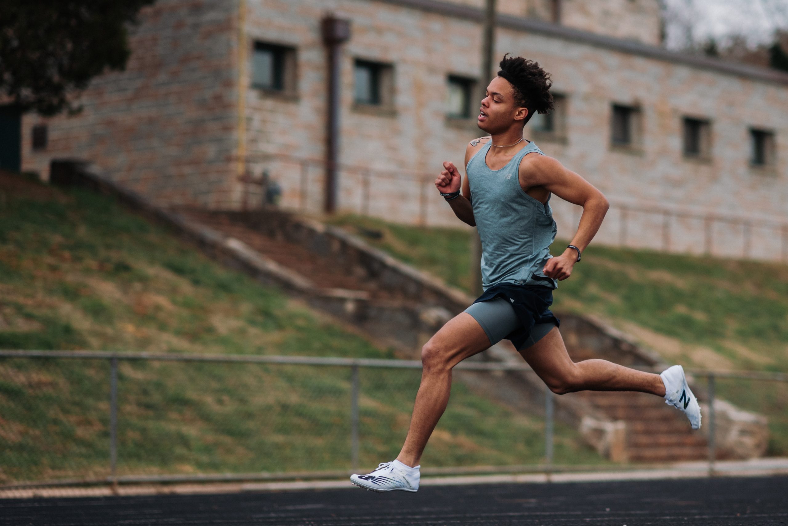 Man running in his running attire.