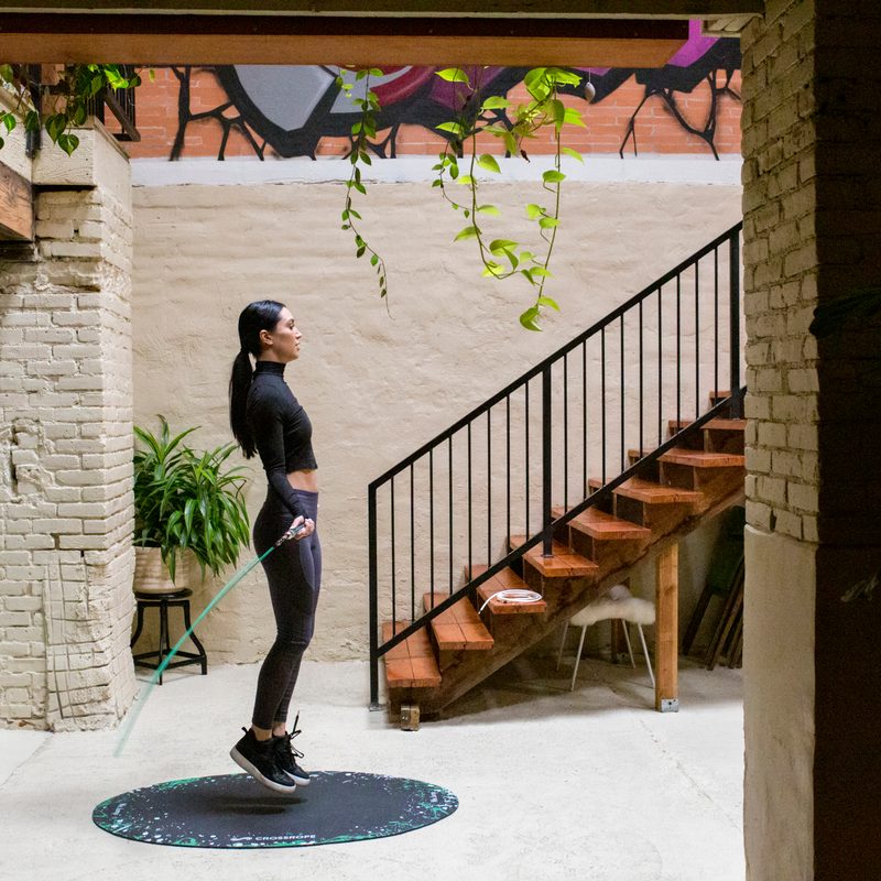 Woman jumping rope
