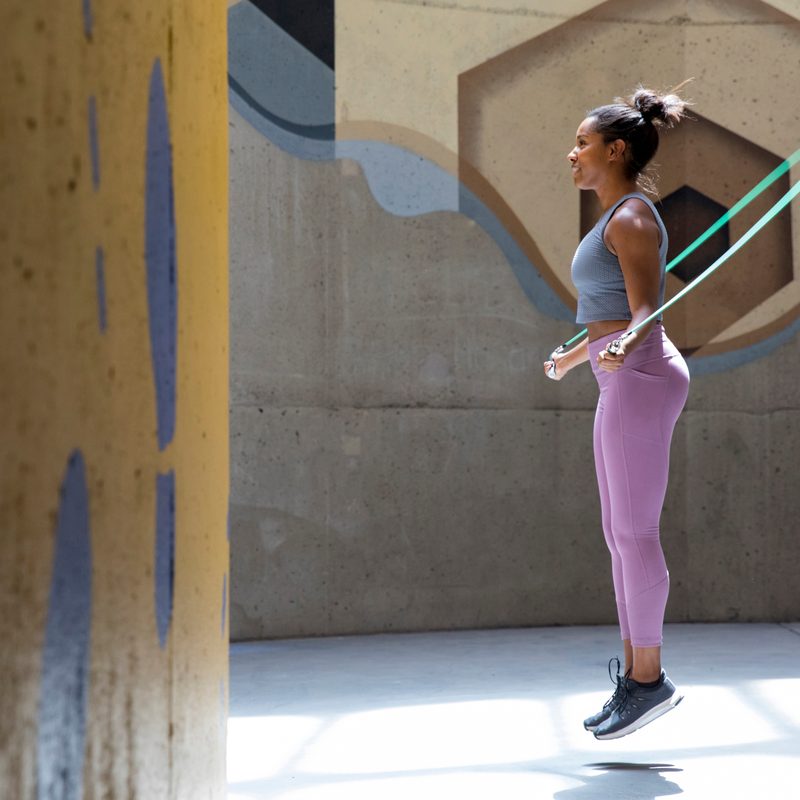Woman jumping rope