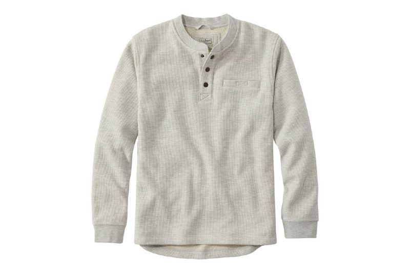 L.L. Bean Katahdin Iron Works Waffle Fleece Henley