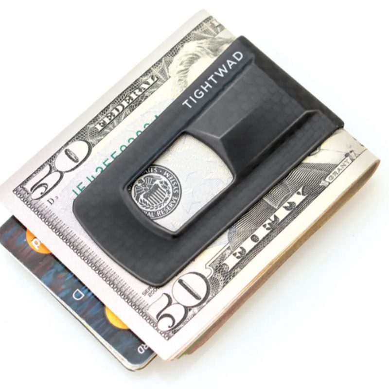 M-Clip carbon money clip holding a $50 bill.
