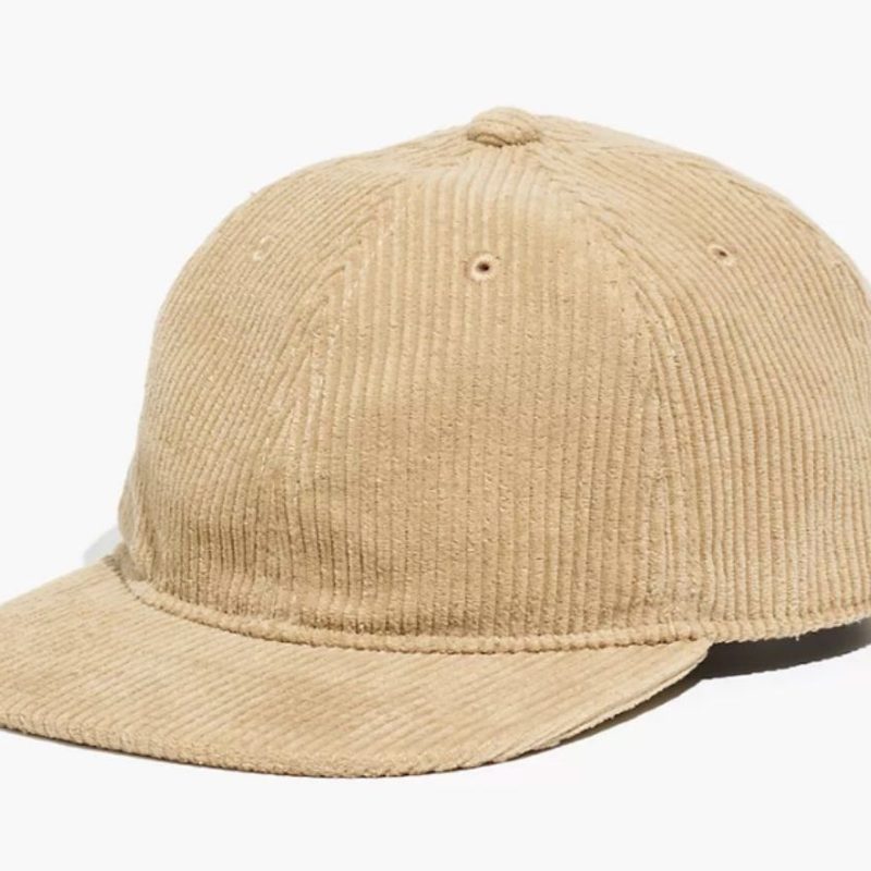 A khaki Madewell Baseball Cap in Corduroy.