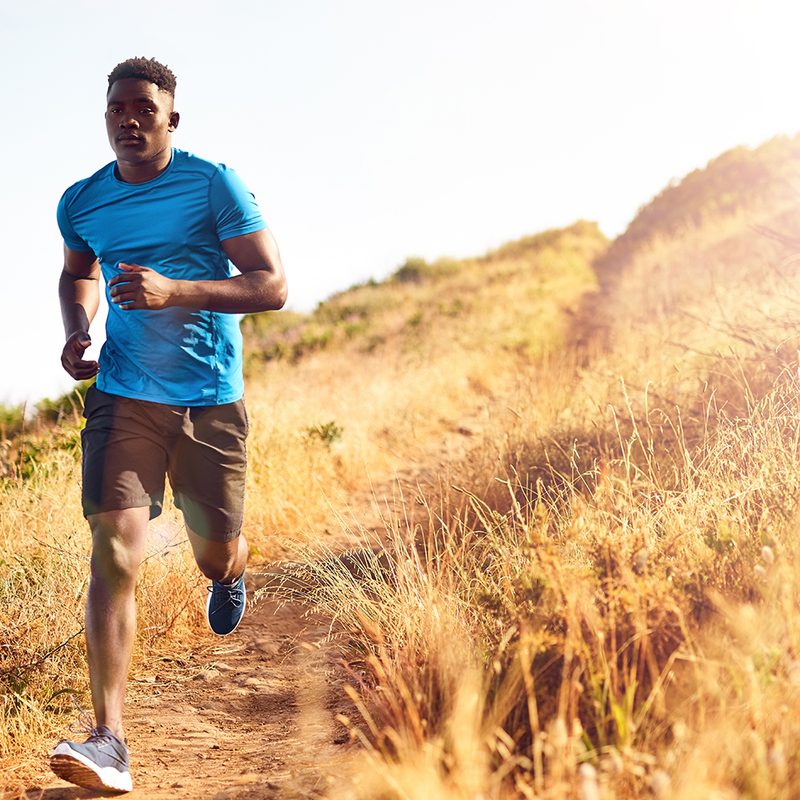 Man running hills