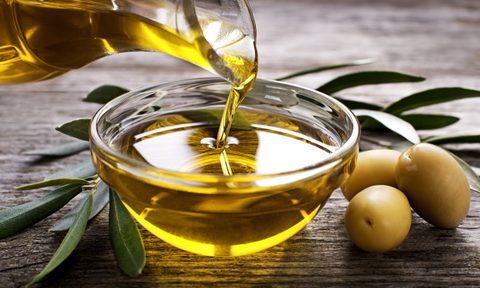 Pouring olive oil