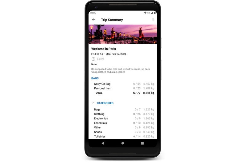 OneBag Packing App