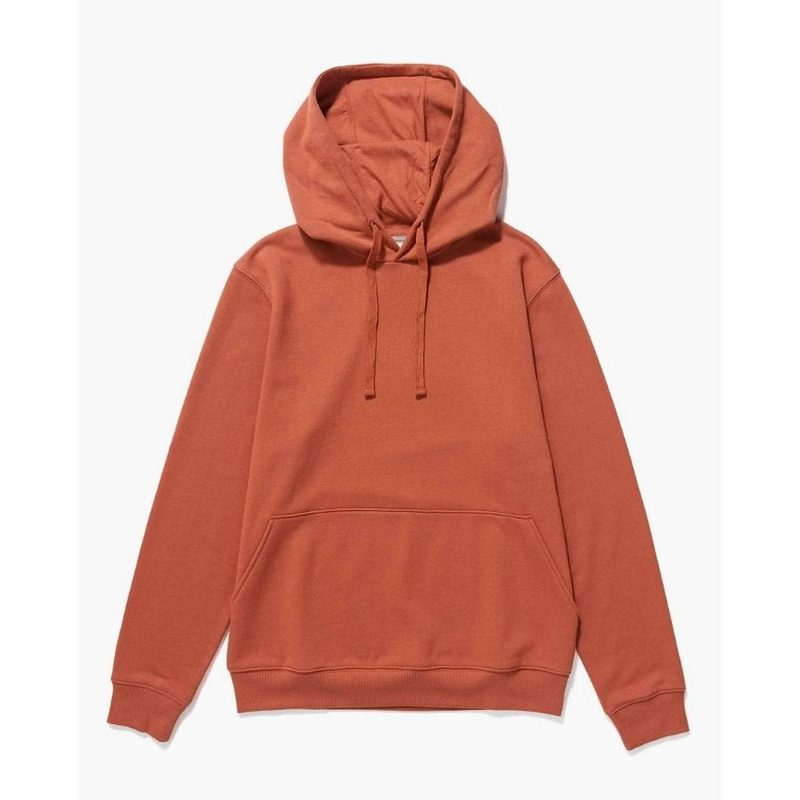 A red-orange RicherPoorer Men's Fleece Pullover Hoodie.