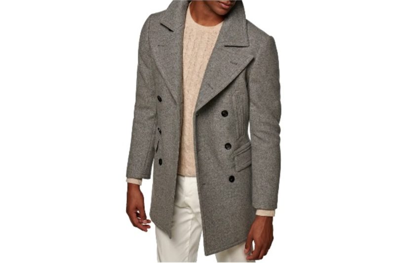 Suitsupply Double-Breasted Wool Peacoat