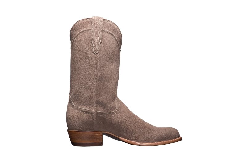 Tecovas Johnny Suede Cowboy Boot on a white background.