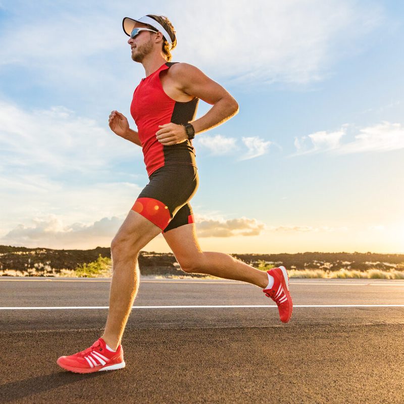 Man running outdoors.