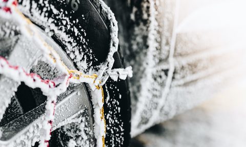 Tire chain in the winter
