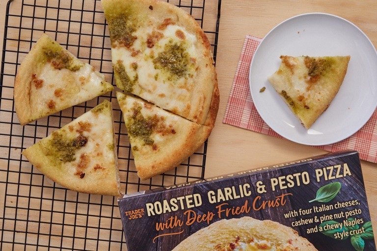 Trader Joe's Deep Fried Pizza Roasted Garlic and Pesto