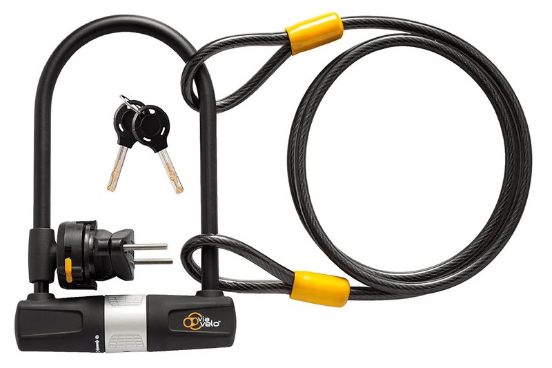 Via Velo Bike U Lock with Cable