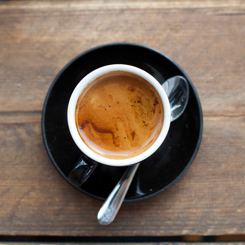 Freshly brewed espresso