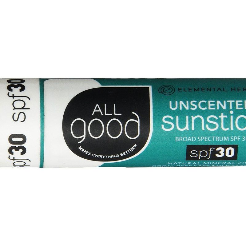 An All Good Mineral Sunstick Sunscreen on white background.