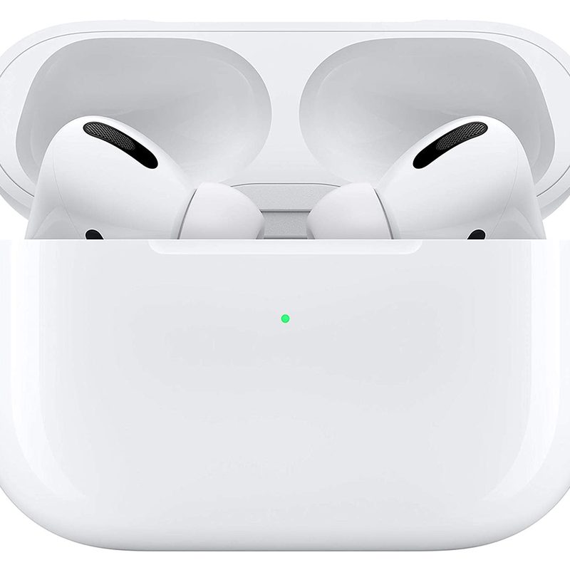 Apple AirPods Pro on a white background.