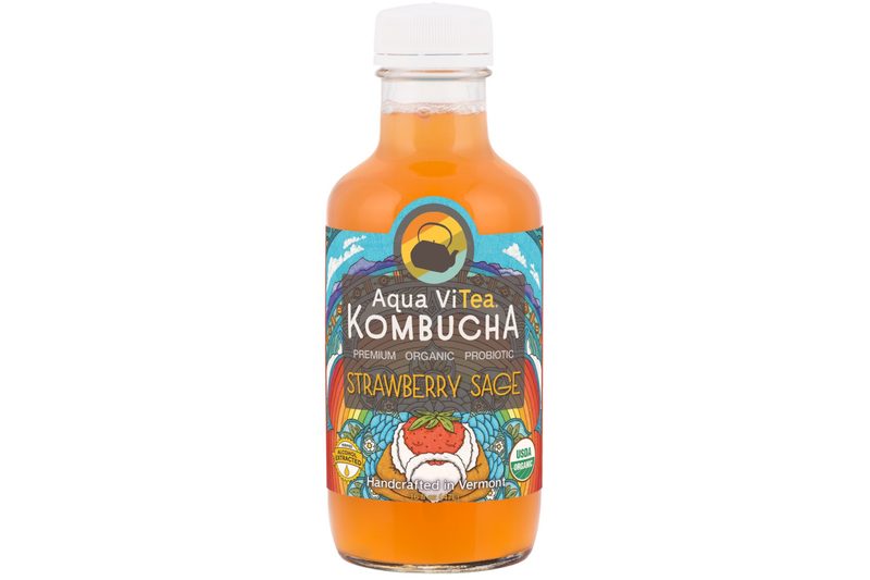 Aqua ViTea Strawberry Sage Kombucha.
