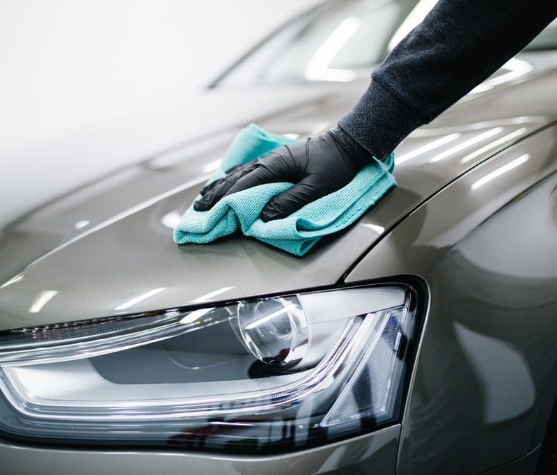 Drying a car after washing it