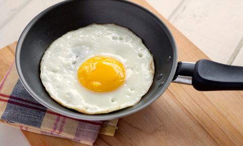 best egg pan high angle view of fried in frying