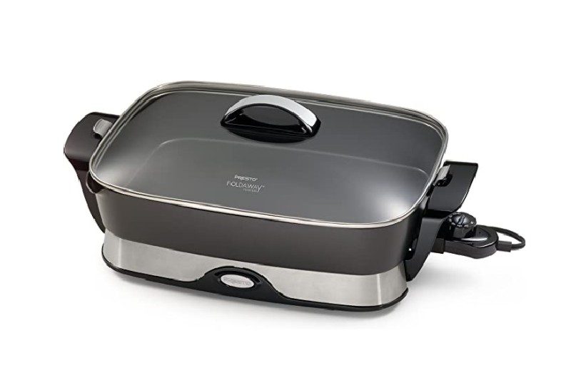 Presto 16-inch Electric Foldaway Skillet on a white background.