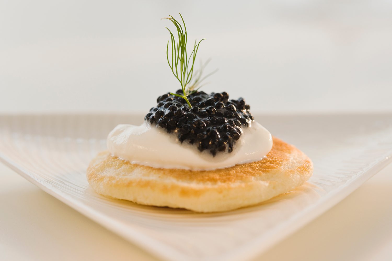 An appetizer served with some caviar.