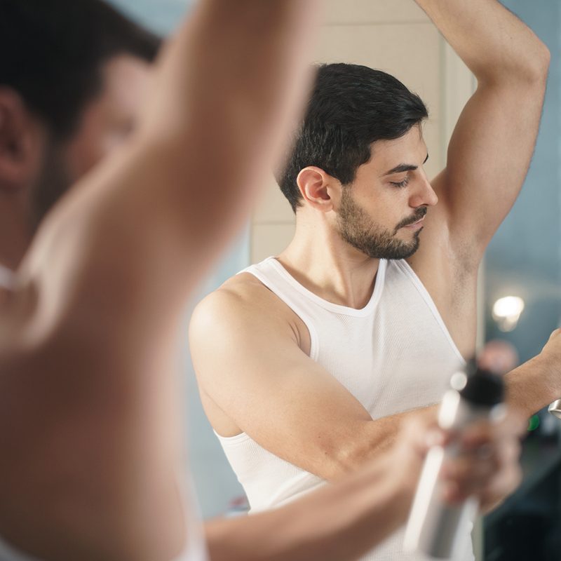 Man dealing with chafing on the armpits