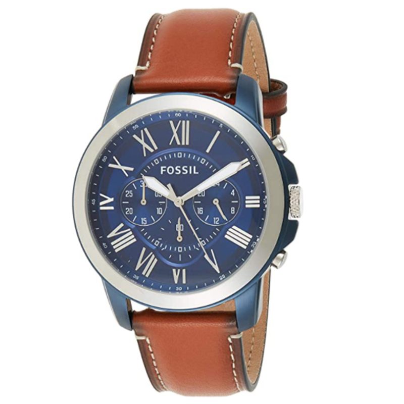Fossil watch on a white background.