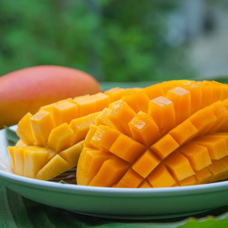 Properly sliced mango