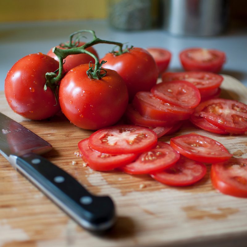 Tomatoes on a cutting board