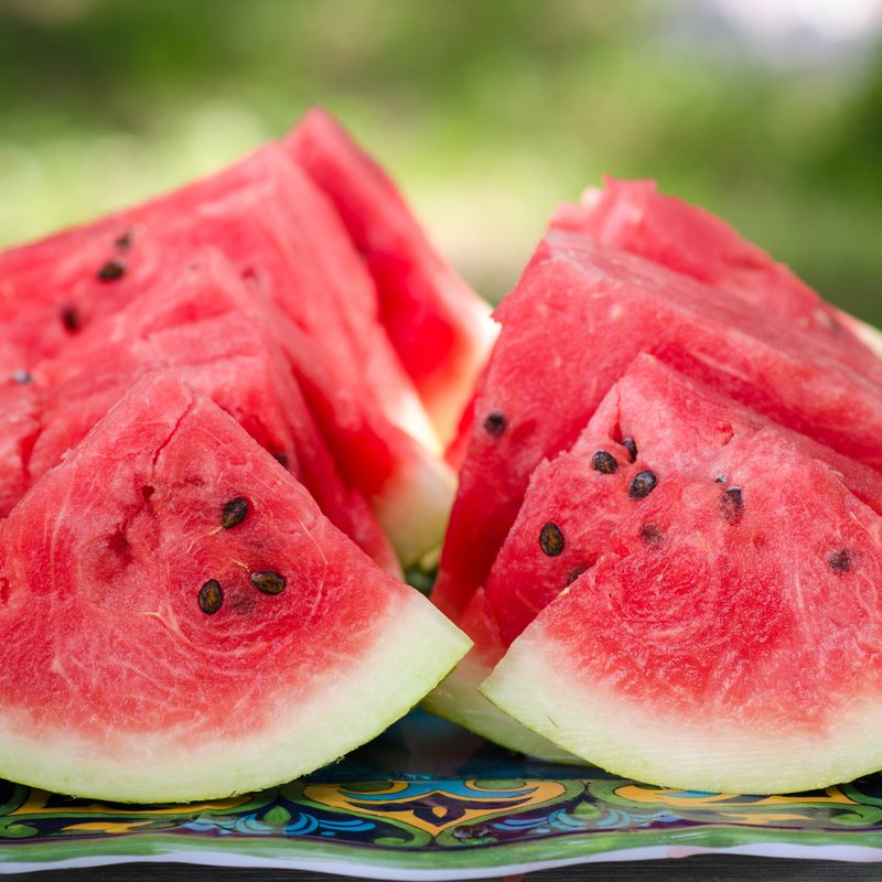 Freshly cut watermelon slices