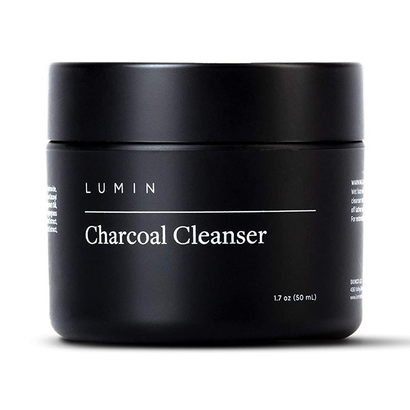 Charcoal cleanser on a white background.