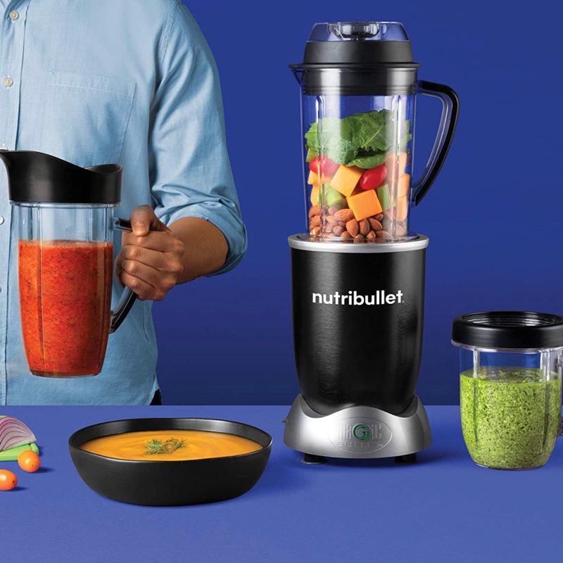 The NutriBullet RX Blender shown with smoothies.