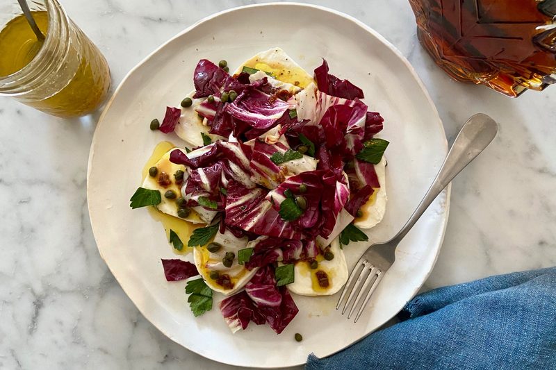 Radicchio and Mozzarella Salad with Maple Syrup