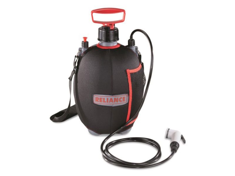 Reliance Products Flow Pro Pressurized Portable Shower on a plain white background.