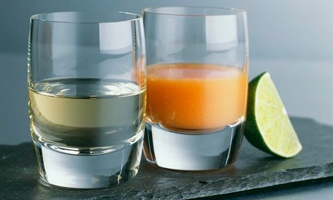 A sangrita tequila shot.